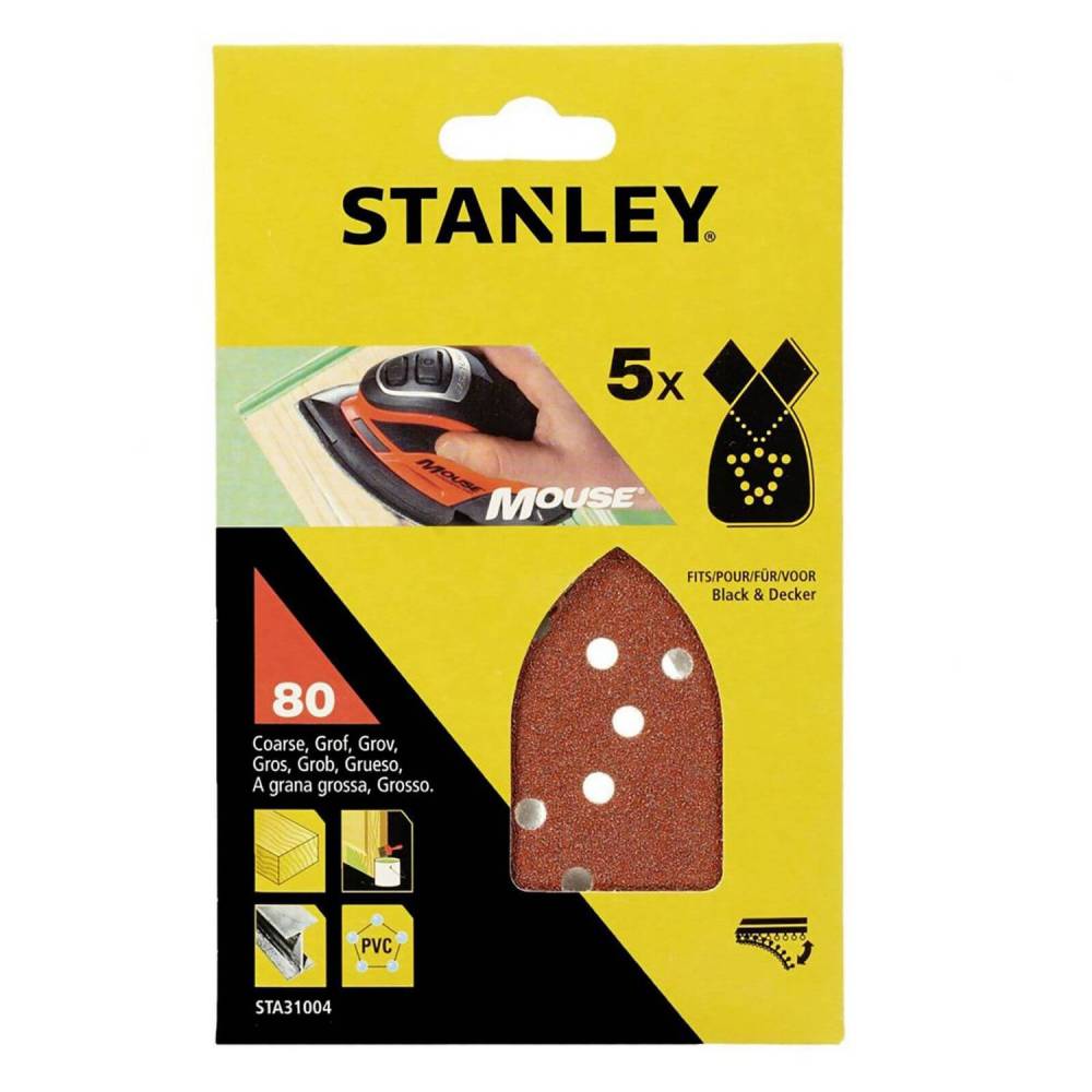 MOUSE SANDPAPER WITH VELCRO FIX GRIT 80 STA31004-XJ STANLEY